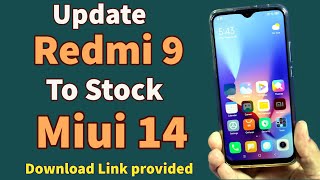 Install Stock Miui 14 On Redmi 9 Redmi 9 prime