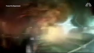 Into The Flames: Helmet cam shows fiery rescue