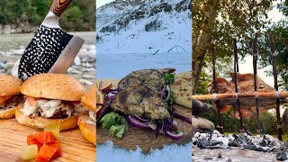 Bushcraft Cooking in the Wild | Rustic Campfire Meals \u0026 ASMR Sounds