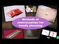 Methods of contraception for family planning