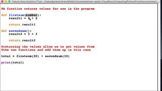 GCSE Computer Science Functions Explained python