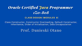 Oracle Certified Java Programmer 1Z0-808: Class Constructor, Constructor Overloading