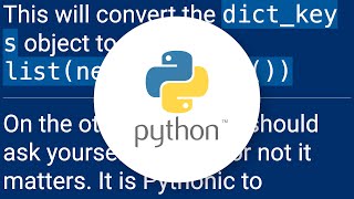 How to return dictionary keys as a list in Python?