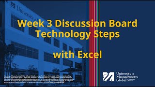MATU 203 Week 3 Discussion Board Technology with Excel