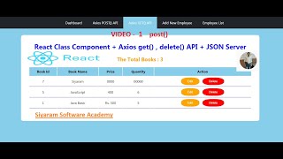 React axios get() json server data in class component