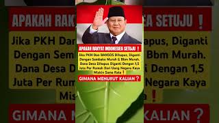 PRABOWO | SETUJUKAH JIKA PKH BANSOS DI HAPAUS❓️ #shorts #prabowo