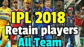 IPL 2018 ALL TEAMS  RETAIN PLAYERS