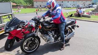 1979 HONDA CBX1000 6 CYLINDER START UP AND RIDE OFF