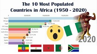 The 10 Most Populated Countries in Africa (1950 - 2020)