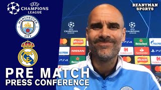 Pep Guardiola - Man City v Real Madrid - Pre-Match Press Conference - Champions League