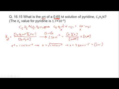 What is the pH of pyridine?