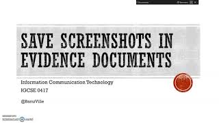 Save Screenshots into Evidence Document