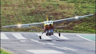 Late Flare - DHL Cessna 208B Scary Landing at St. Barts