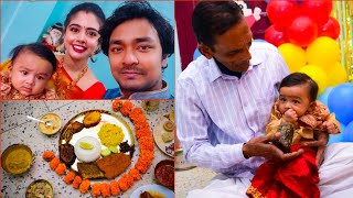 BORFI's First Rice eating Ceremony Vlog || Bengali Annaprashan Mukhe Bhat