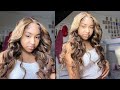 Highlight Loose Deep Wave Wig Install & Hair Styling Tutorial ft Allove Hair