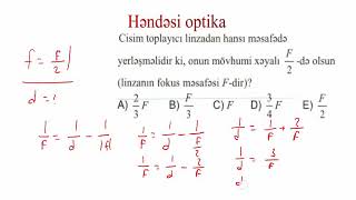 9-cu sinif Fizika - Həndəsi optika