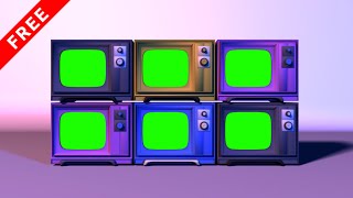 TOP 5 RETRO TVs green screen TRANSITION