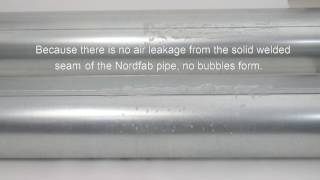 Comparison of the leakability of Nordfab Duct Pipe and Lockformed Pipe - Video 2