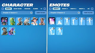 All Fortnite Chapter 6 Season 2 Battle Pass Skins \u0026 Emotes Showcase!