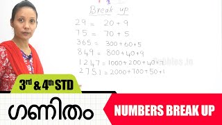 3rd \u0026 4th Std Maths |ഗണിതം ലളിതം | Numbers Break up | Mathematical syllabus in Malayalam | Part-20