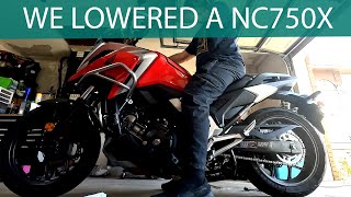 Lowering a NC750X with Soupy's Links and our impressions ride.