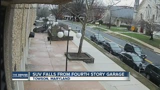 SUV falls from fourth story garage in Baltimore