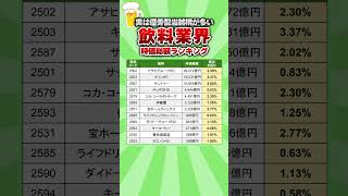 【実は優秀配当銘柄が多い】飲料業界の時価総額ランキング　#高配当 #投資 #配当