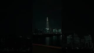 Jamsil Seoul,Seoul night view, Lotte tower, South Korea. 서울 잠실 야경. 밤 한강뷰,서울 롯데타워