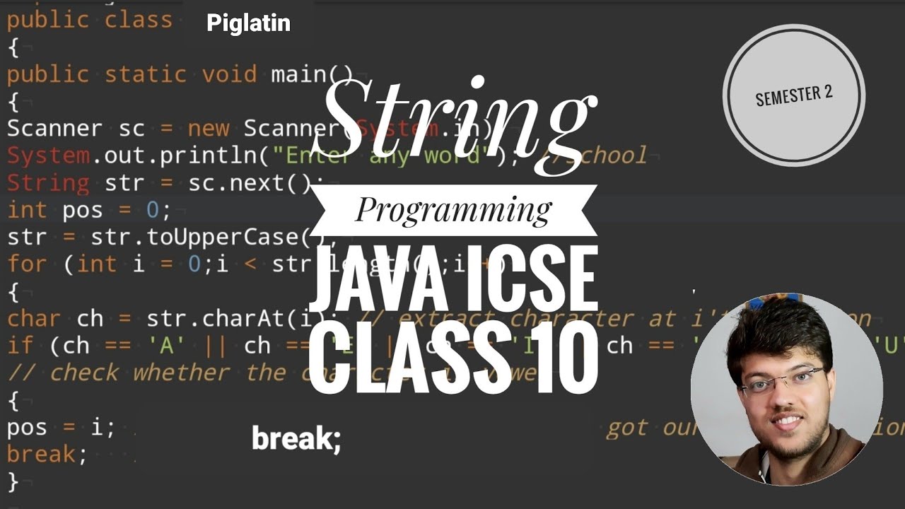 Class 10 Icse Piglatin String Program Java Icse Computer Class 10
