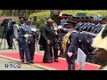 president ramaphosa inspects guard of honour at state house