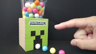 How to make Cardboard Gumball Machine Craft｜DIY Cardboard Paper Craft Ideas with Minecraft Creeper