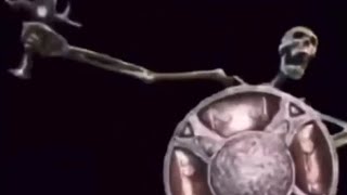 skeleton banging shield