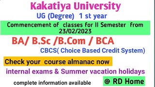 KU Degree I year  2 semester Almanac 2023