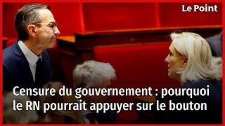 Censure du gouvernement : pourquoi le RN pourrait appuyer sur le bouton