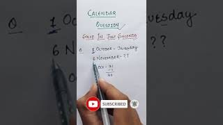 Calendar Question | Reasoning Question | Maths Tricks #shorts #mathstrick