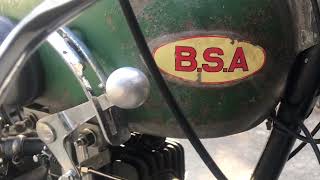 BSA B2 1936 kick start of a girder fork motorcycle