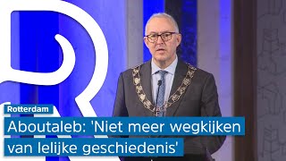 Aboutaleb biedt excuses aan voor Rotterdams slavernijverleden