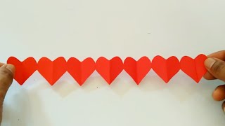 Paper Heart Chain Tutorial // Valentine's Day Craft..