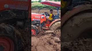 Boy Lifts Kubota Tractor Stuck in Mud! #Shorts2. Incredible! Young Boy Lifts Stuck Tractor #Shorts