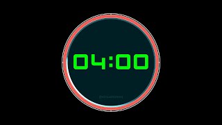 4 Minutes Countdown Timer with Alarm and Progress Dial - Green - 240 Minutes