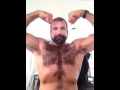 hairy chest flex and pec bounce