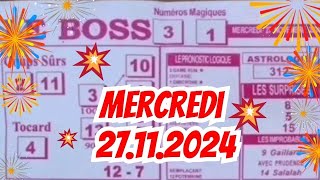 Boss Demain mercredi 27 novembre 2024👁👁quinte demain 💲💲base SOLIDE