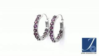 Johareez 4.80CTW Genuine Rhodolite .925 Sterling Silver Earrings