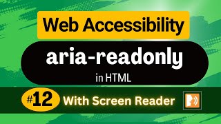 Aria-readonly attribute in HTML | HTML for Web Accessibility