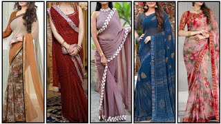 Latest Saree Designs 2025 | Chiffon Party Wear Saree | Indian Saree Designs