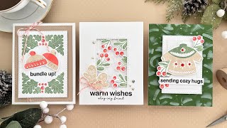 3 Cards with Simon Says Stamp December 2024 Card Kit - Warmest Wishes