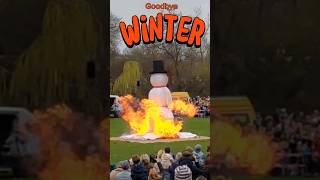 Goodbye Winter - Snowman in Flames - Summer is Coming - German Tradition #shorts #viral #amazing