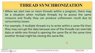 JAVA - MODULE 4 - TOPIC 14 - CREATING MULTIPLE THREADS & SYNCHRONIZATION