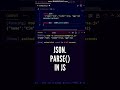 🤩 Convert JSON String into JS Object | JSON in JavaScript #shorts #javascript #json #programming