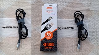 CABO USB-C 5A KIMASTER PREMIUM TURBO CARREGADOR PARA CELULAR